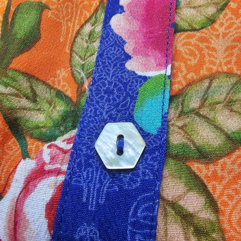John Mark 2X Island Dreaming Floral Boho Mandarin Collar Button Shirt NWT 1222 - Picture 5 of 9